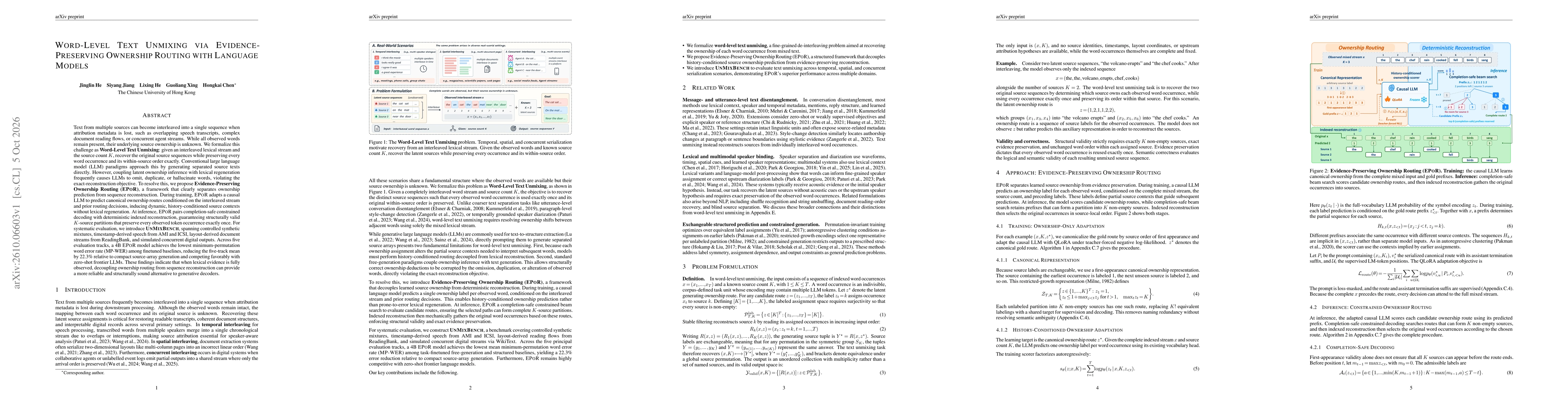 Thumbnail for Word-Level Text Unmixing via Evidence-Preserving Ownership Routing with Language Models