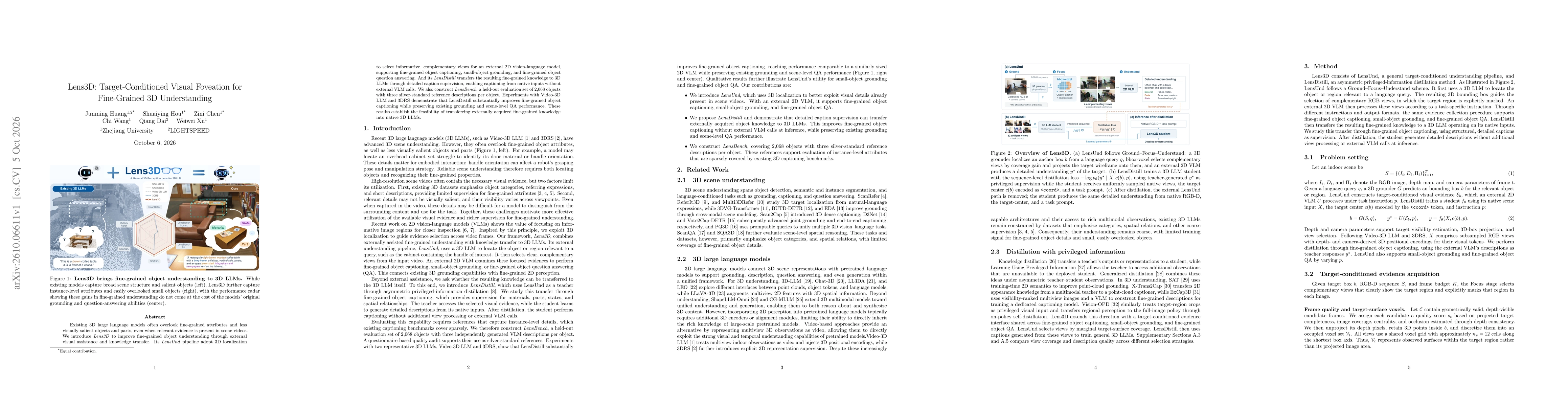 Thumbnail for Lens3D: Target-Conditioned Visual Foveation for Fine-Grained 3D Understanding