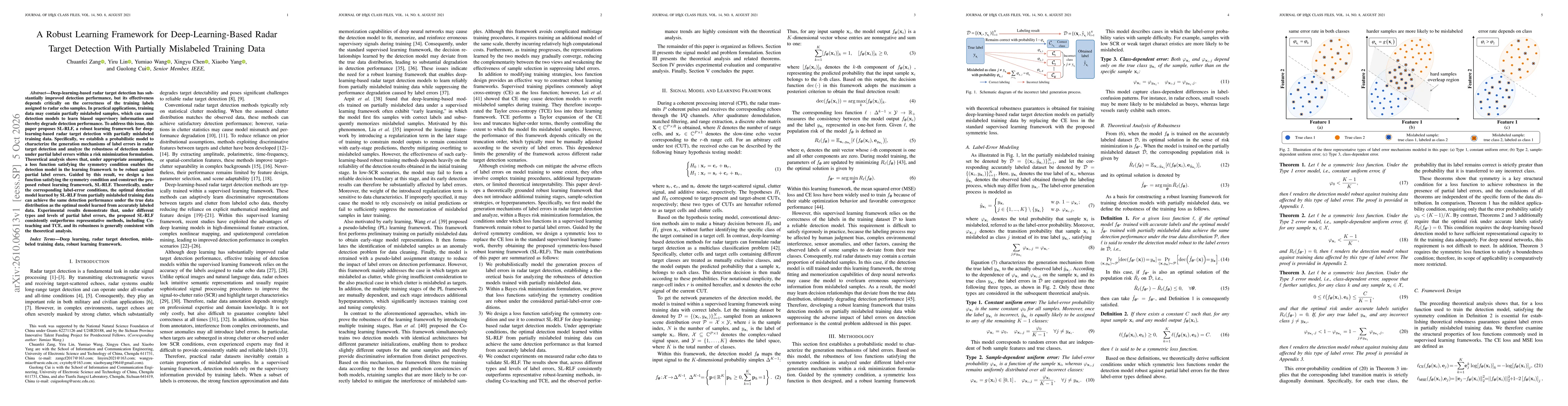 Thumbnail for A Robust Learning Framework for Deep-Learning-Based Radar Target Detection With Partially Mislabeled Training Data