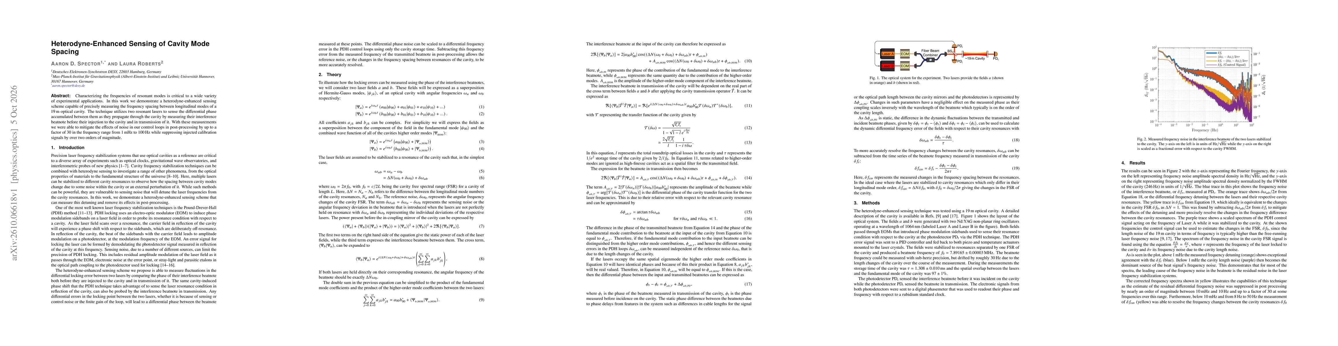 Thumbnail for Heterodyne-Enhanced Sensing of Cavity Mode Spacing
