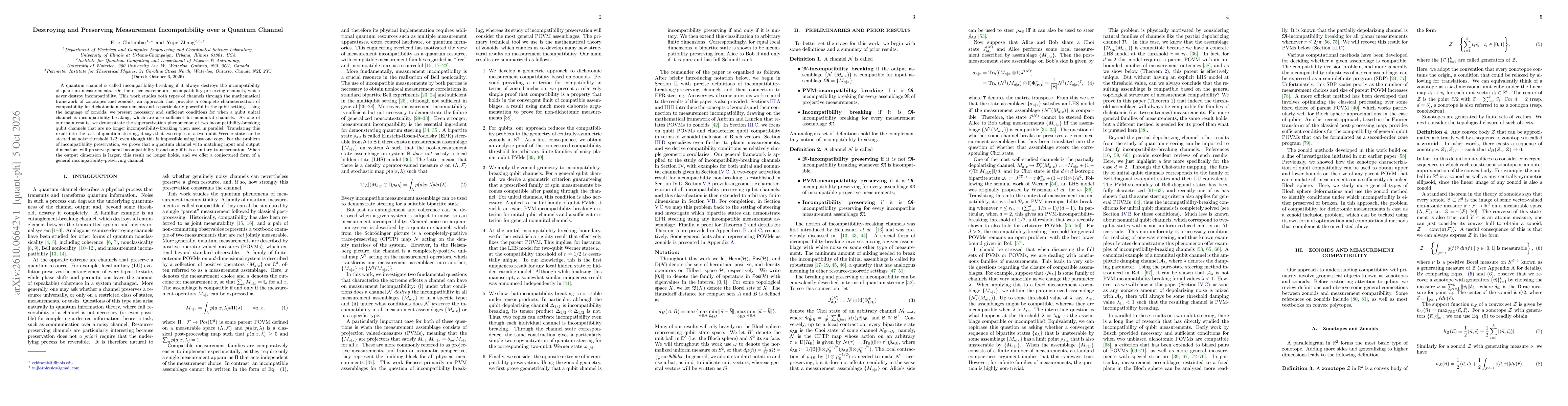 Thumbnail for Destroying and Preserving Measurement Incompatibility over a Quantum Channel