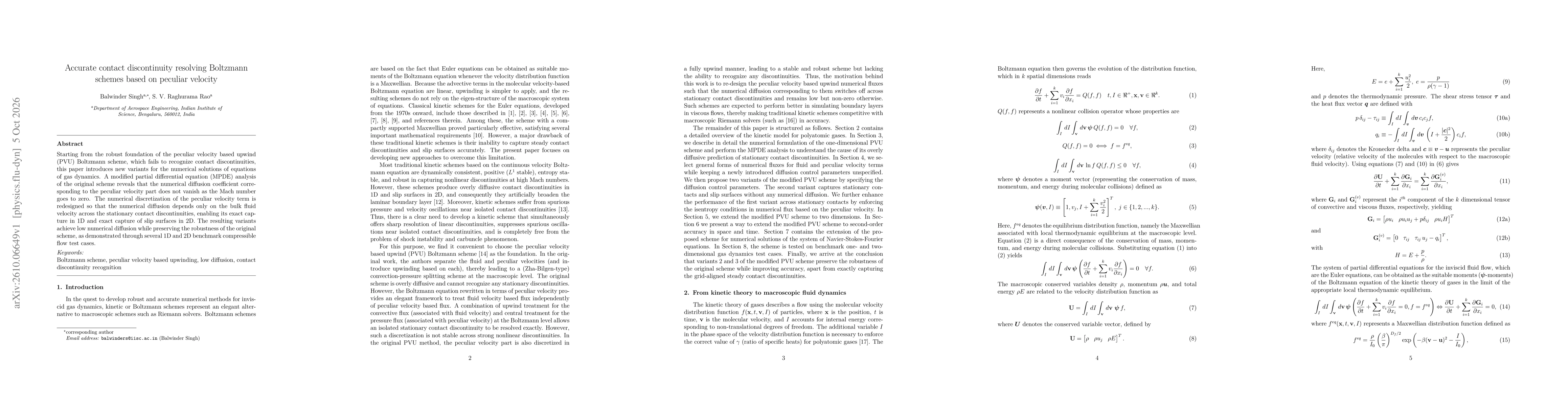 Thumbnail for Accurate contact discontinuity resolving Boltzmann schemes based on peculiar velocity