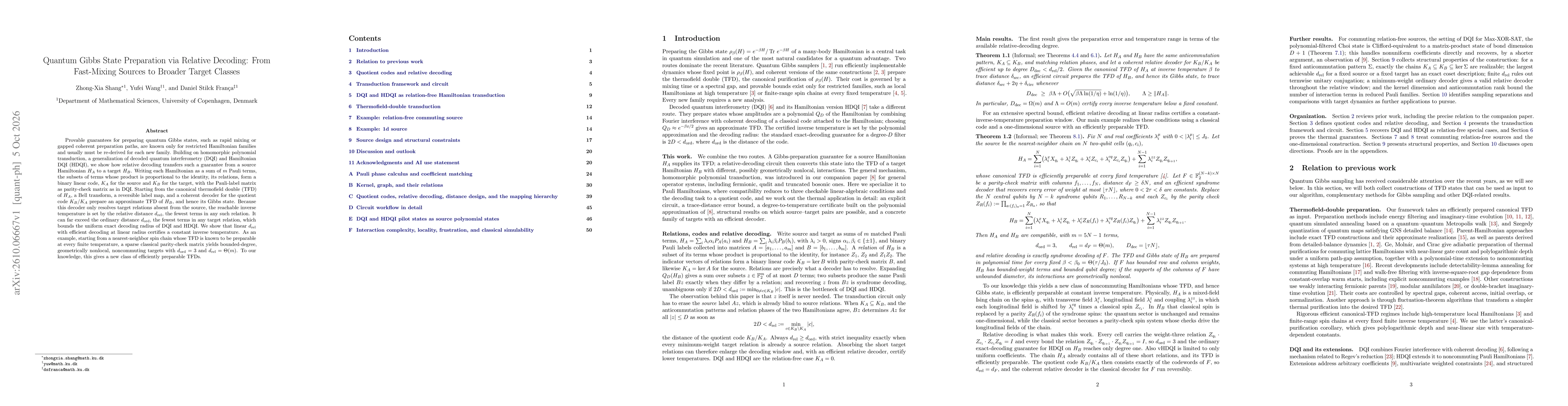Thumbnail for Quantum Gibbs State Preparation via Relative Decoding: From Fast-Mixing Sources to Broader Target Classes