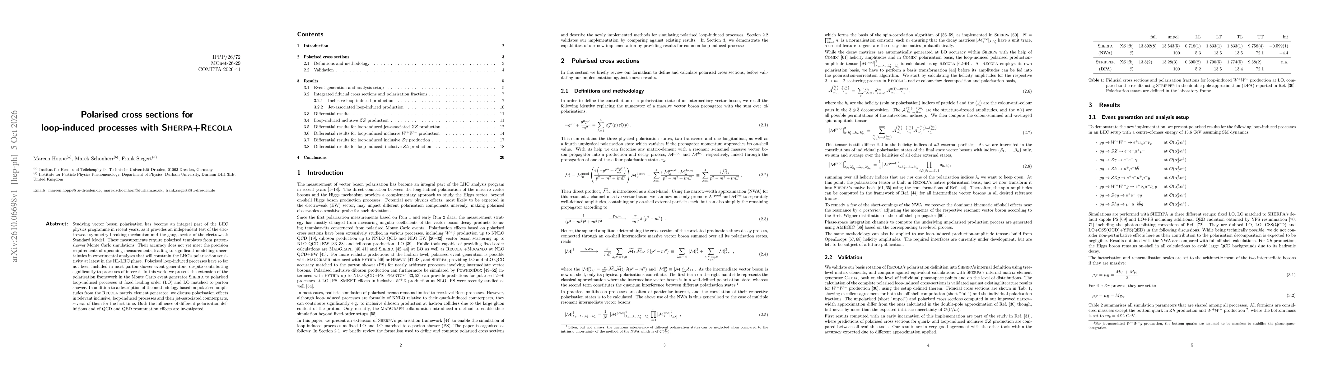 Thumbnail for Polarised cross sections for loop-induced processes with SHERPA+RECOLA