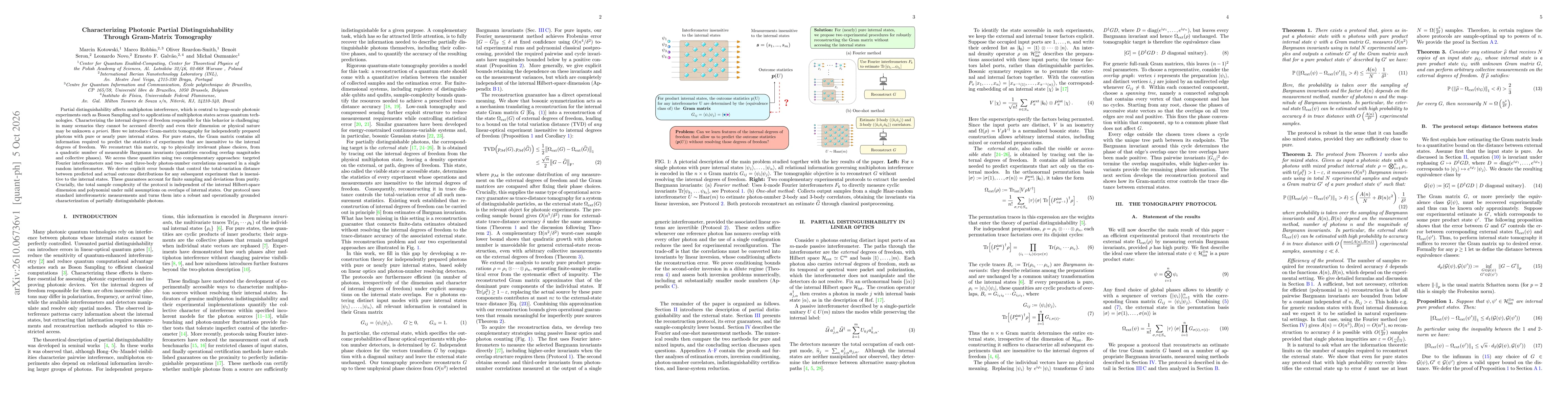 Thumbnail for Characterizing Photonic Partial Distinguishability Through Gram Matrix Tomography