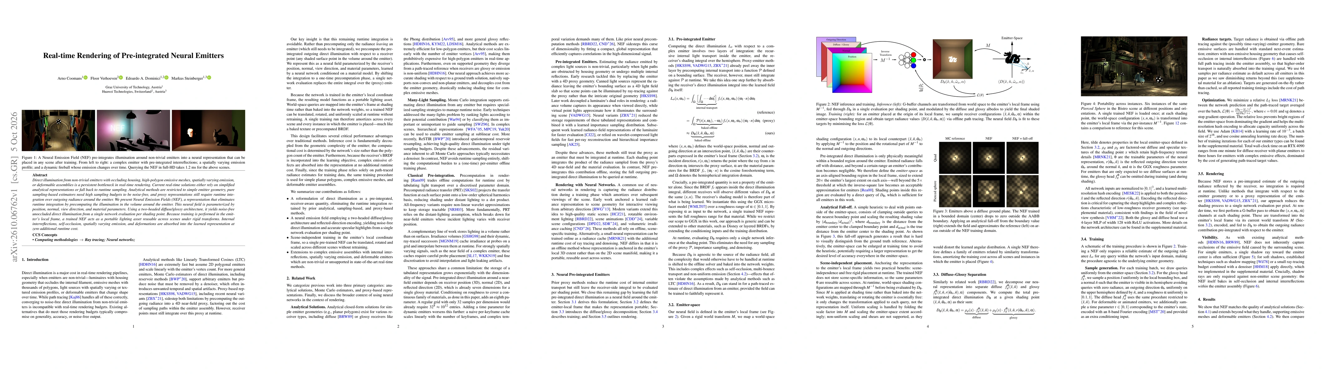 Thumbnail for Real-time Rendering of Pre-integrated Neural Emitters