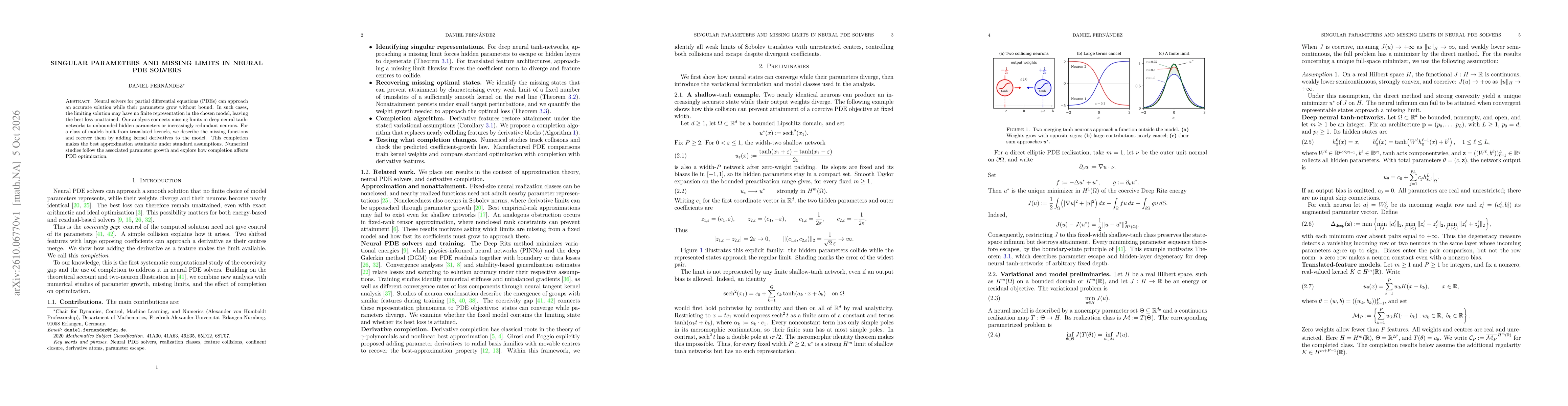 Thumbnail for Singular parameters and missing limits in neural PDE solvers