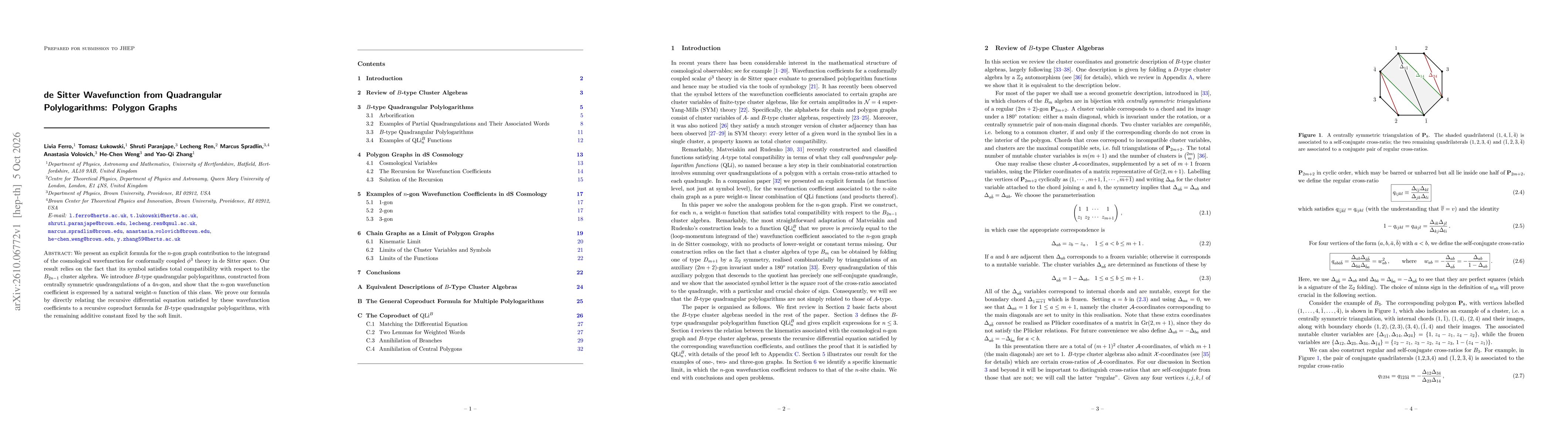 Thumbnail for de Sitter Wavefunction from Quadrangular Polylogarithms: Polygon Graphs