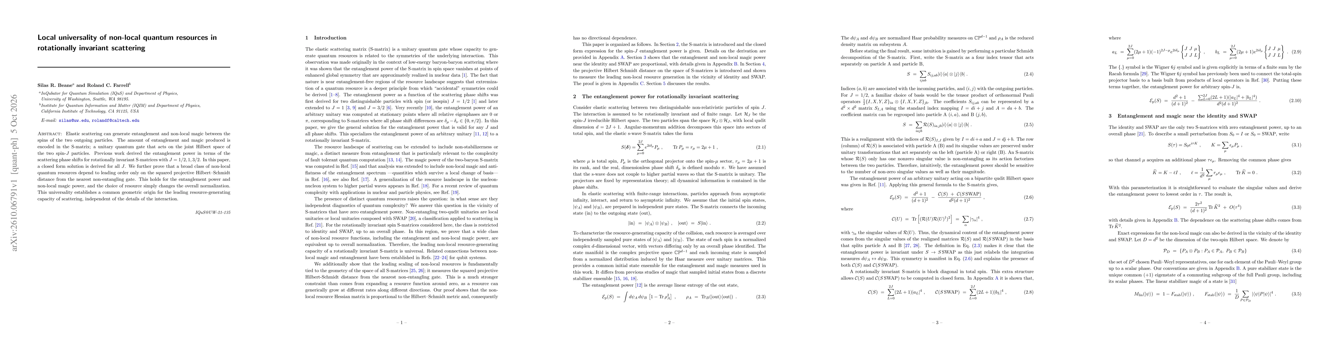 Thumbnail for Local universality of non-local quantum resources in rotationally invariant scattering