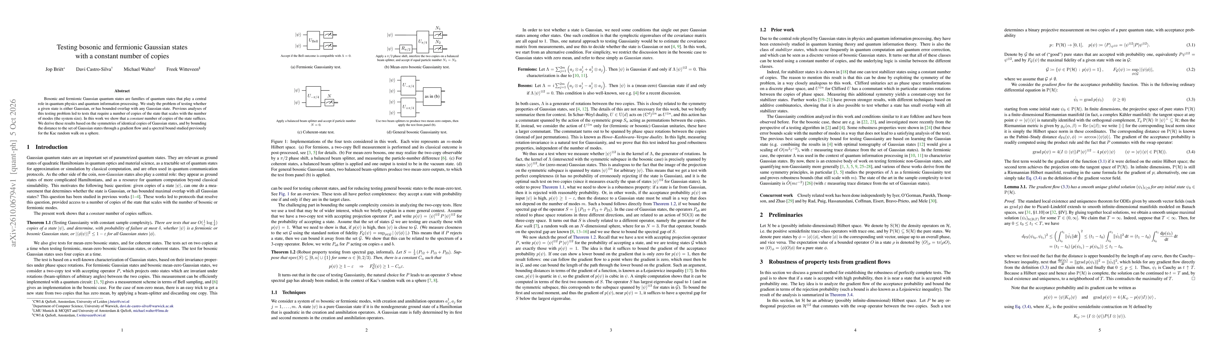 Thumbnail for Testing bosonic and fermionic Gaussian states with a constant number of copies