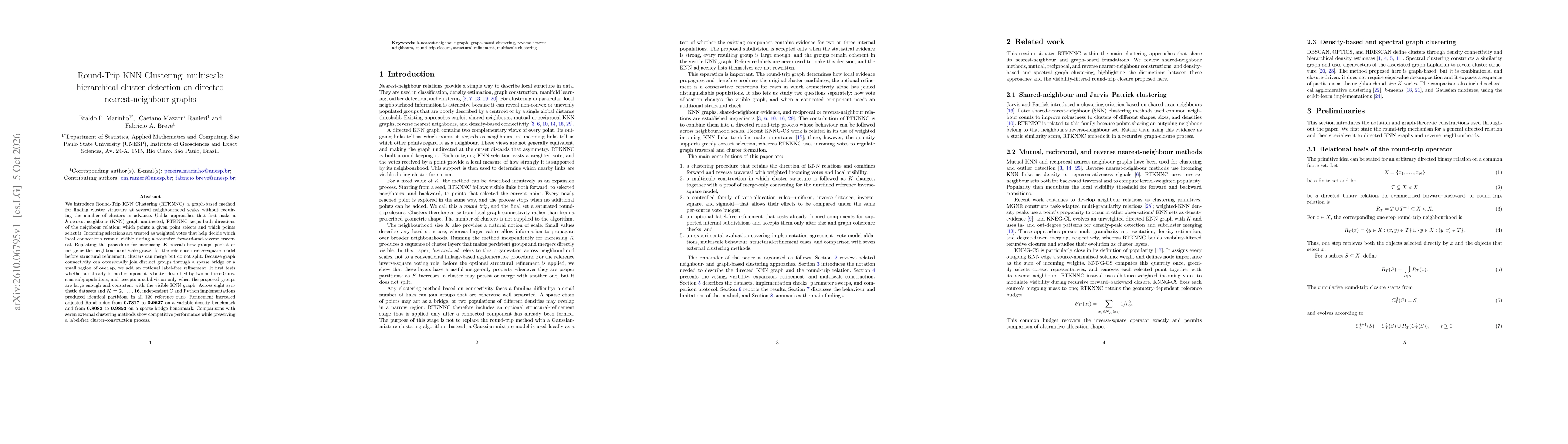 Thumbnail for Round-Trip KNN Clustering: multiscale hierarchical cluster detection on directed nearest-neighbour graphs