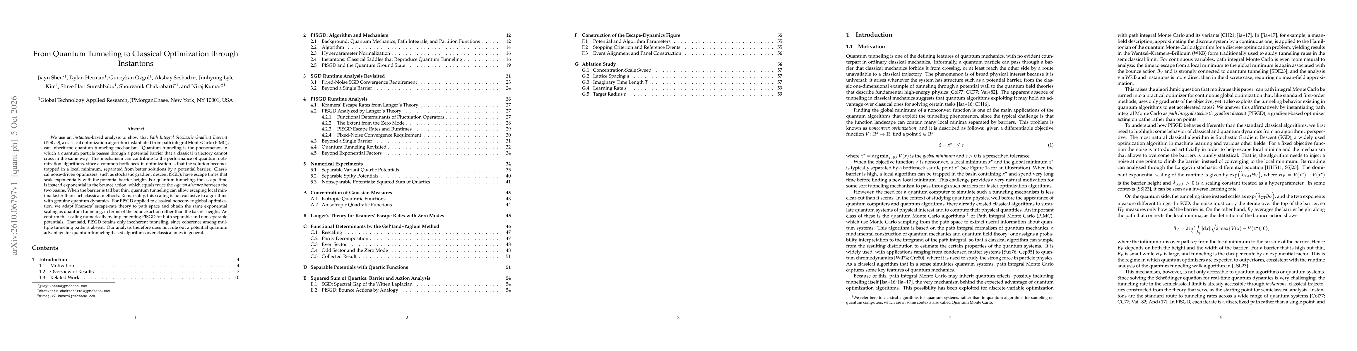 Thumbnail for From Quantum Tunneling to Classical Optimization through Instantons