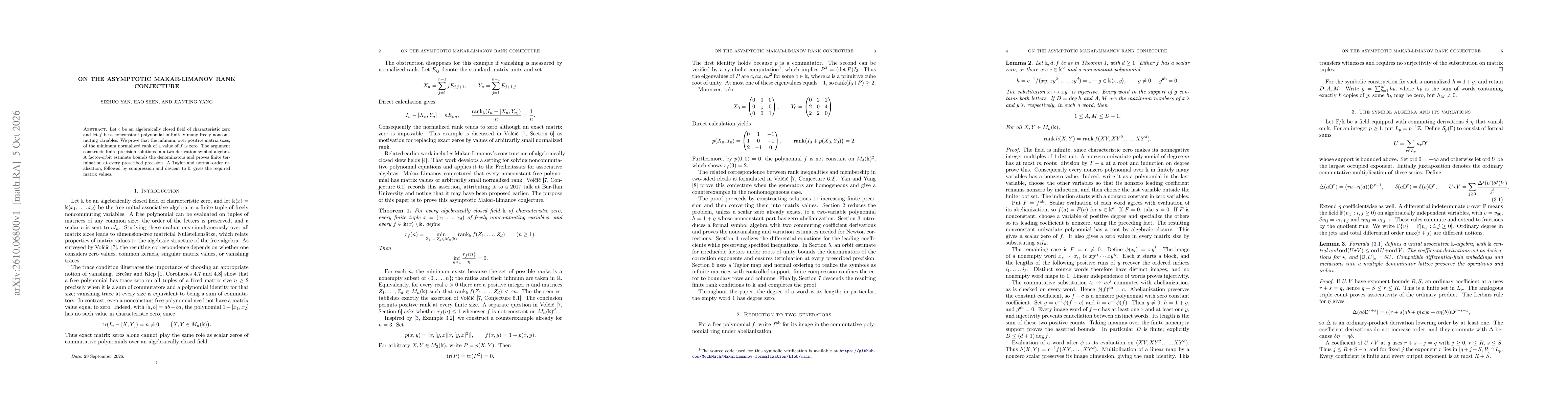 Thumbnail for On the asymptotic Makar-Limanov rank conjecture