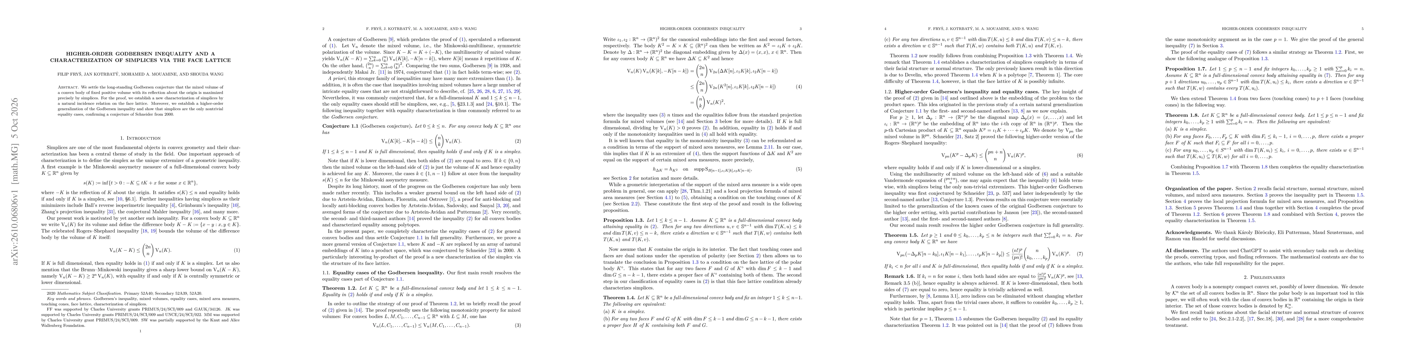 Thumbnail for Higher-order Godbersen inequality and a characterization of simplices via the face lattice