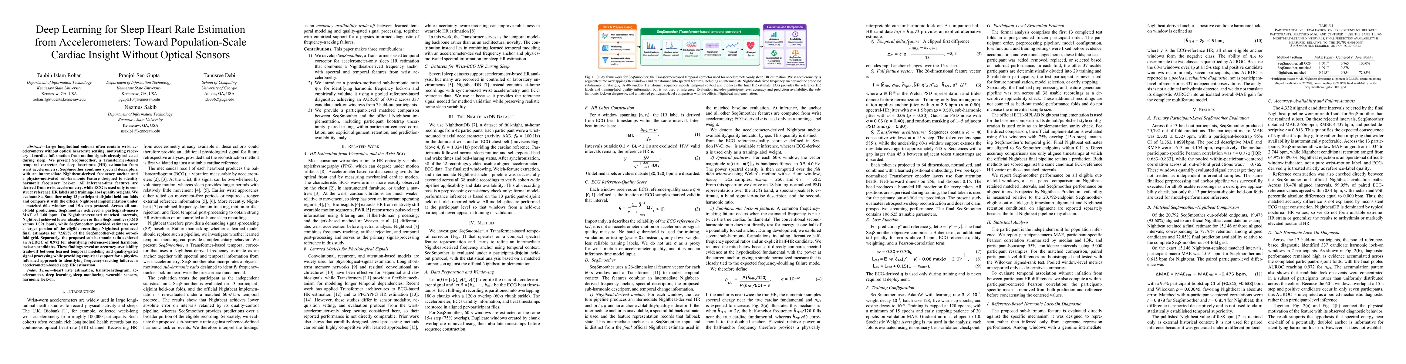 Thumbnail for Deep Learning for Sleep Heart Rate Estimation from Accelerometers: Toward Population-Scale Cardiac Insight Without Optical Sensors