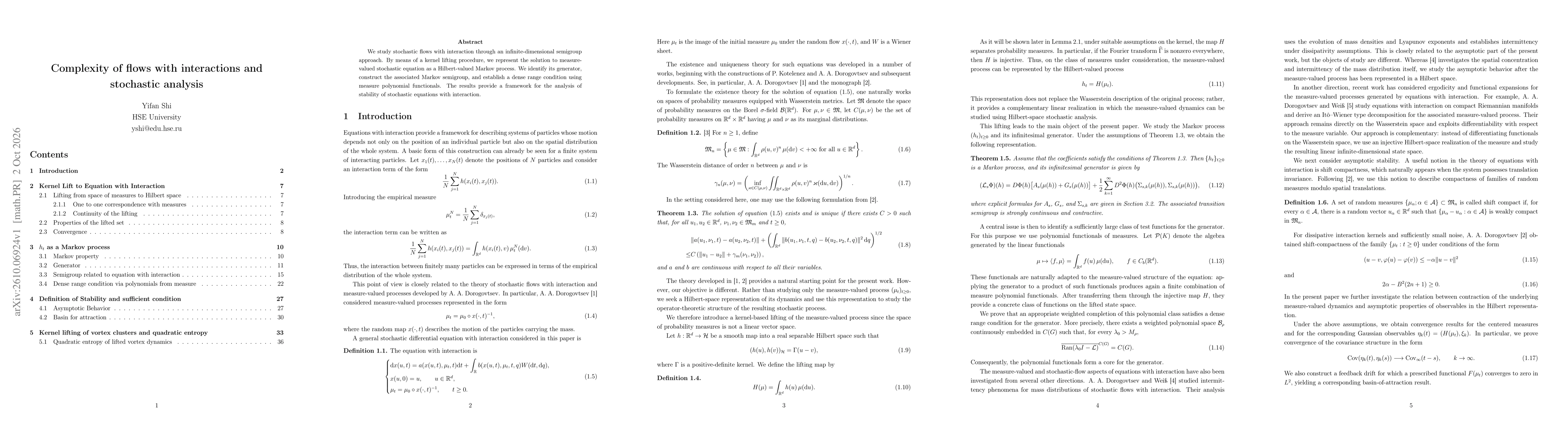 Thumbnail for Complexity of flows with interactions and stochastic analysis