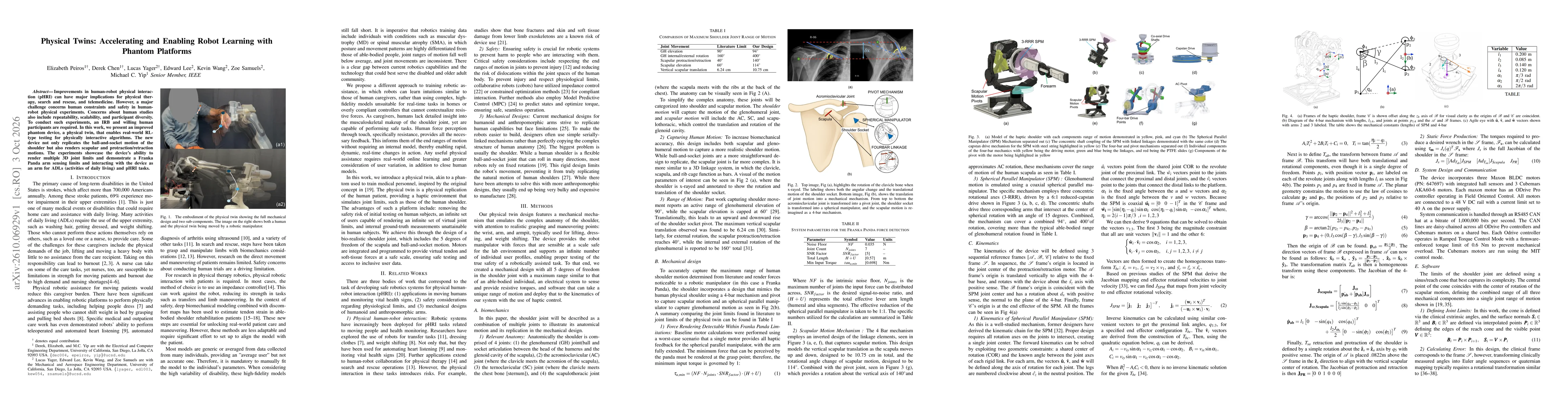 Thumbnail for Physical Twins: Accelerating and Enabling Robot Learning with Phantom Platforms