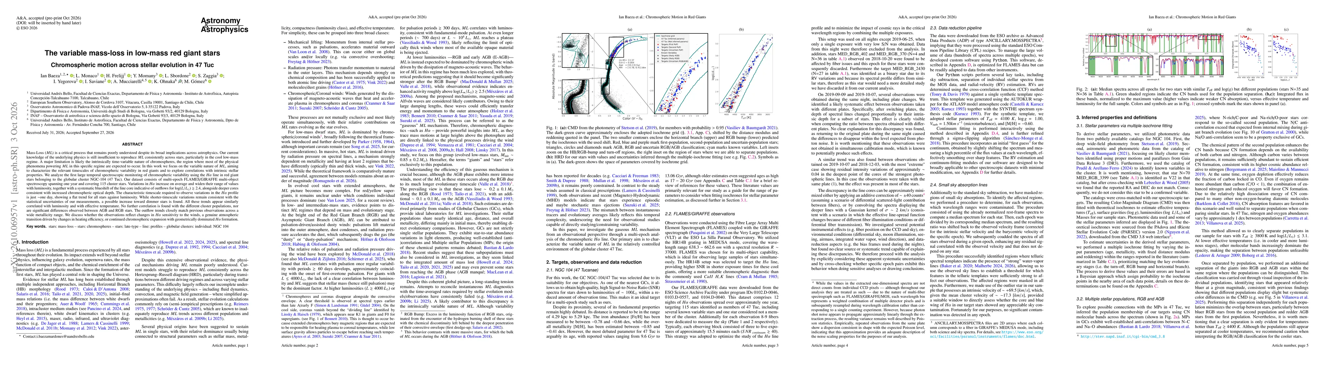 Thumbnail for The variable mass-loss in low-mass red giant stars: Chromospheric motion across stellar evolution in 47 Tuc