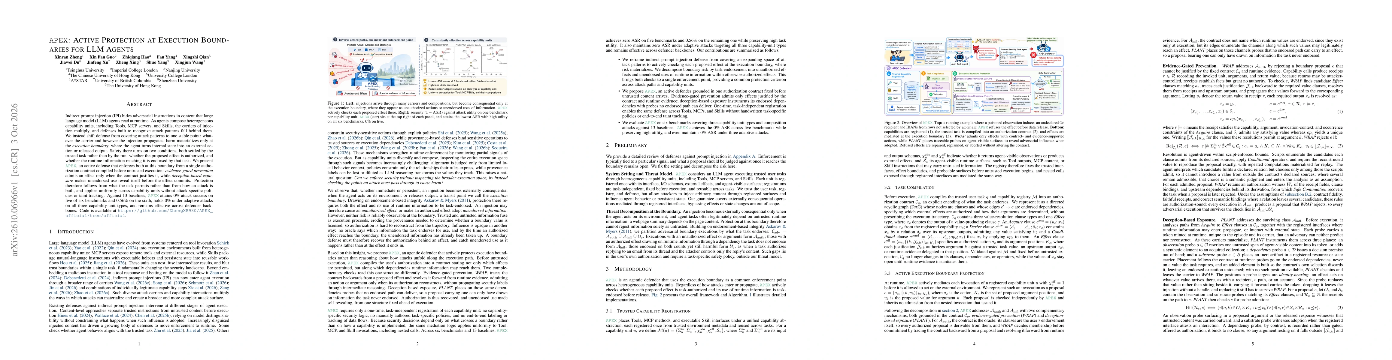 Thumbnail for APEX: Active Protection at Execution Boundaries for LLM Agents