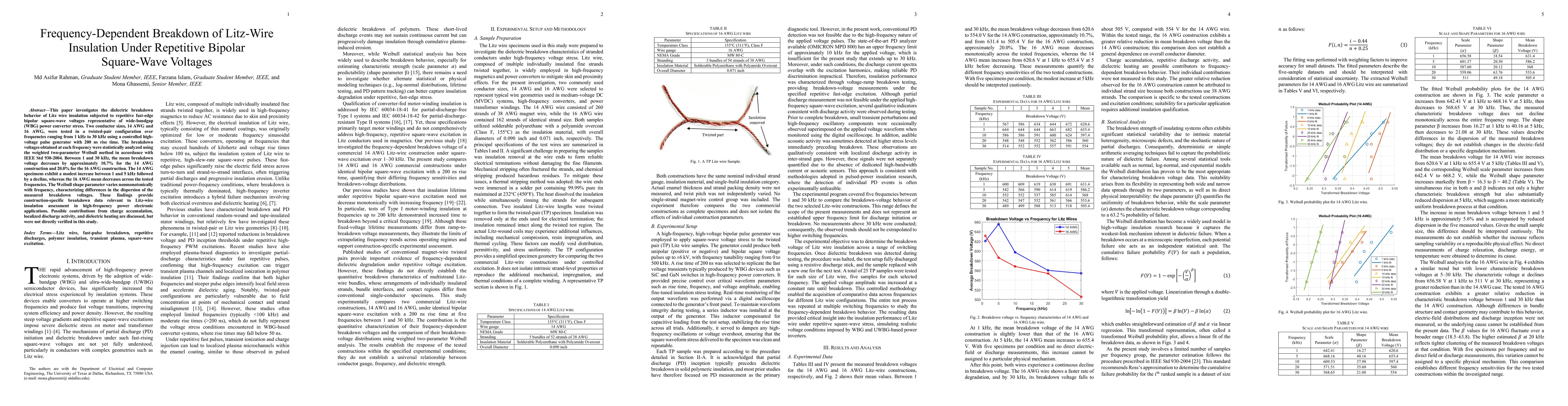 Thumbnail for Frequency-Dependent Breakdown of Litz-Wire Insulation Under Repetitive Bipolar Square-Wave Voltages