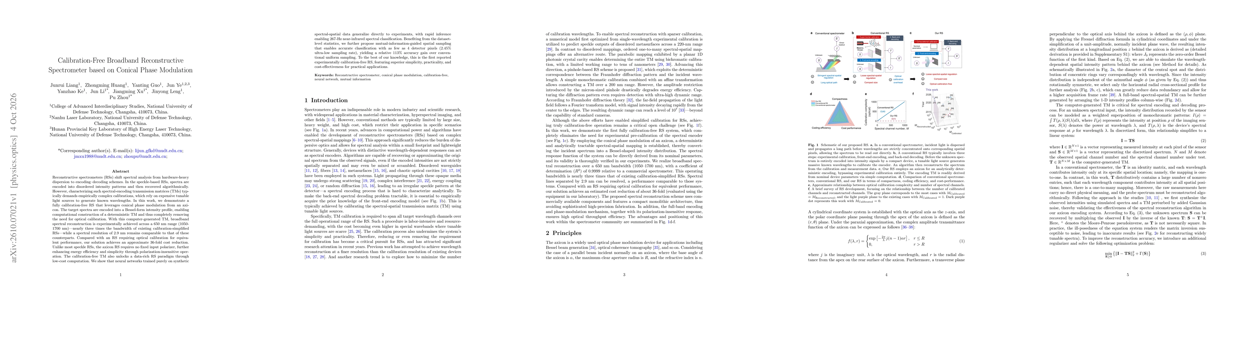 Thumbnail for Calibration-Free Broadband Reconstructive Spectrometer based on Conical Phase Modulation