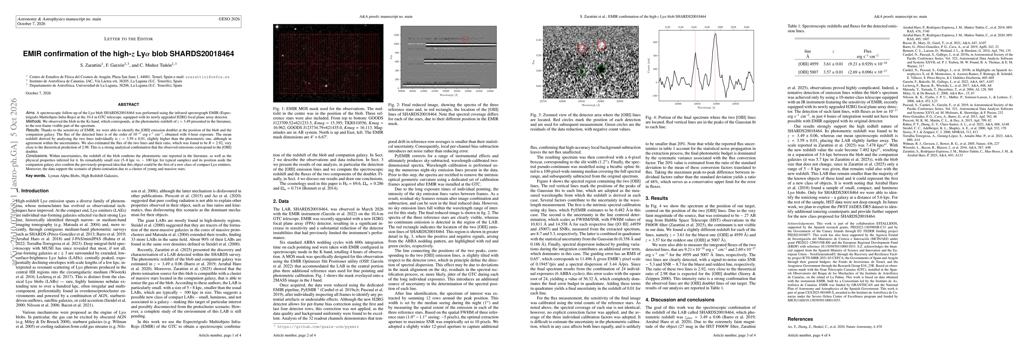 Thumbnail for EMIR confirmation of the high-z Lyα blob SHARDS20018464