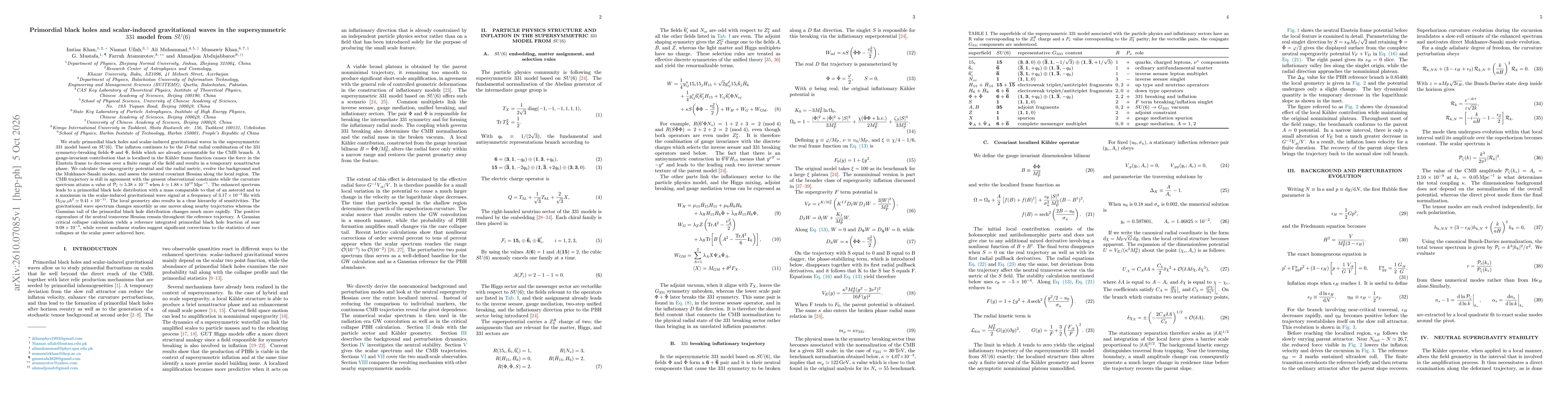 Thumbnail for Primordial black holes and scalar-induced gravitational waves in the supersymmetric 331 model from SU(6)