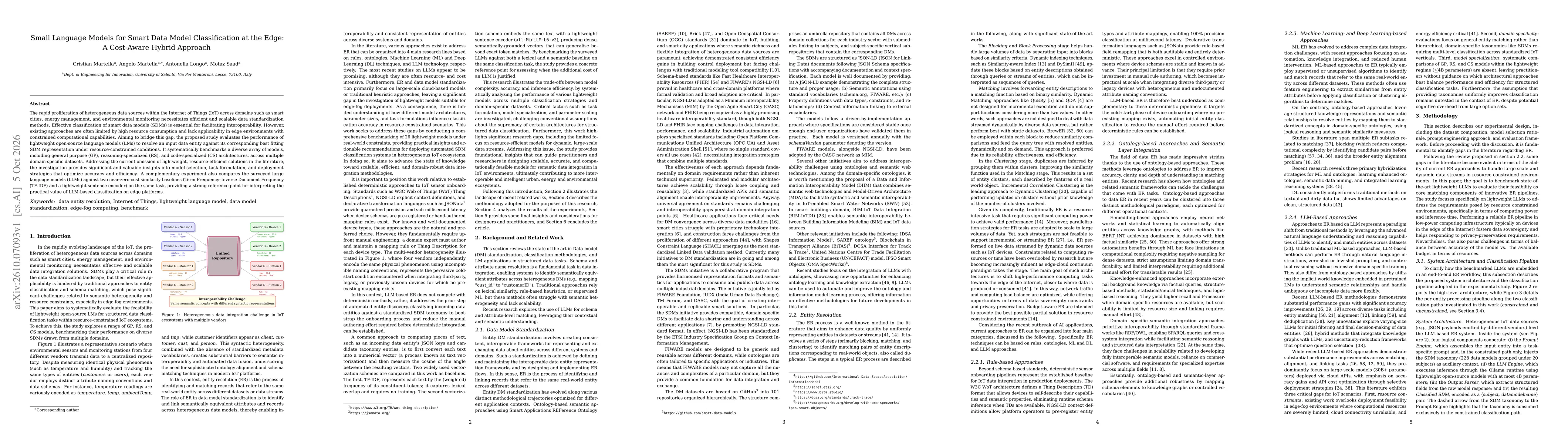Thumbnail for Small Language Models for Smart Data Model Classification at the Edge: A Cost-Aware Hybrid Approach
