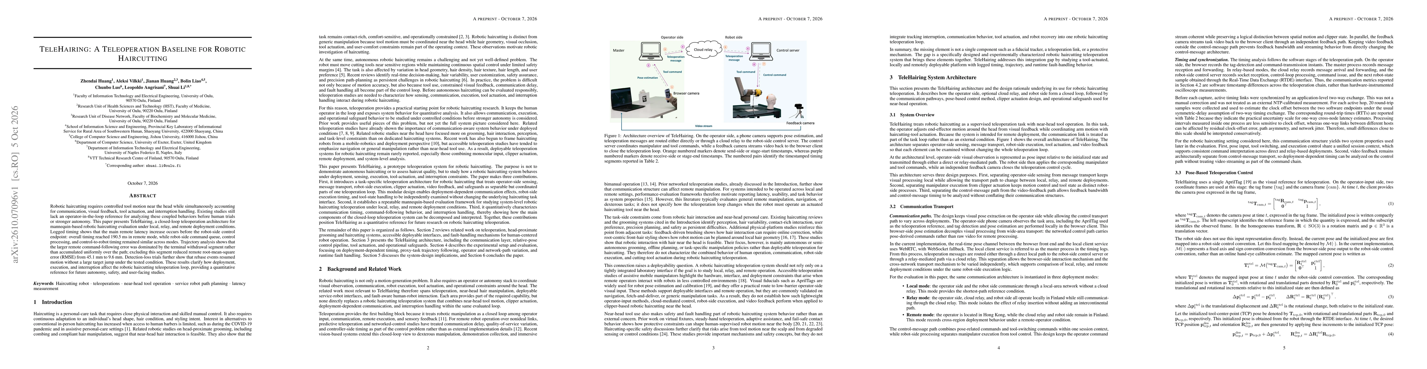 Thumbnail for TeleHairing: A Teleoperation Baseline for Robotic Haircutting