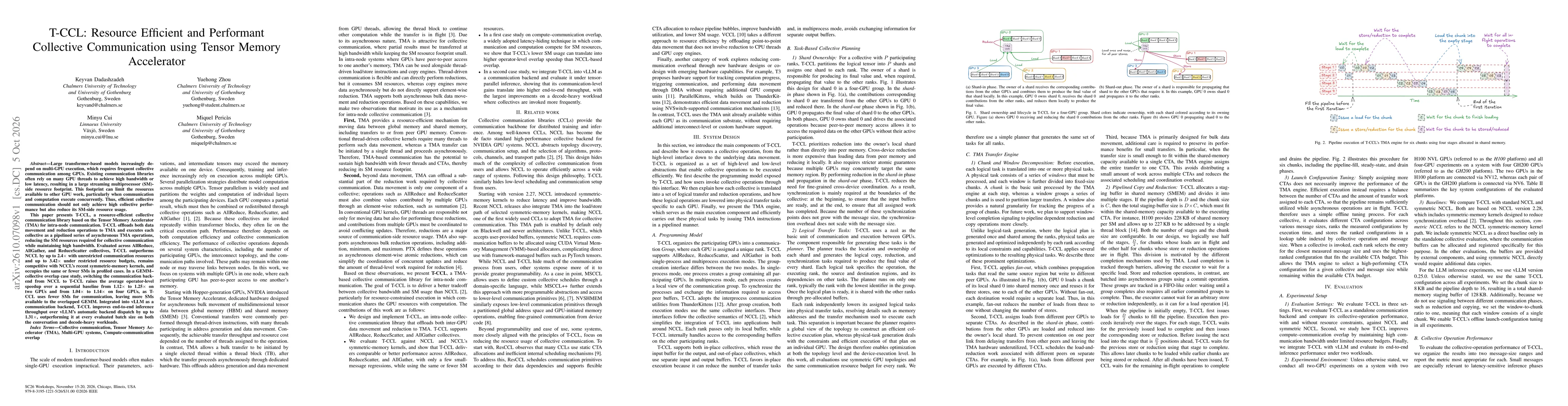 Thumbnail for T-CCL: Resource Efficient and Performant Collective Communication using Tensor Memory Accelerator