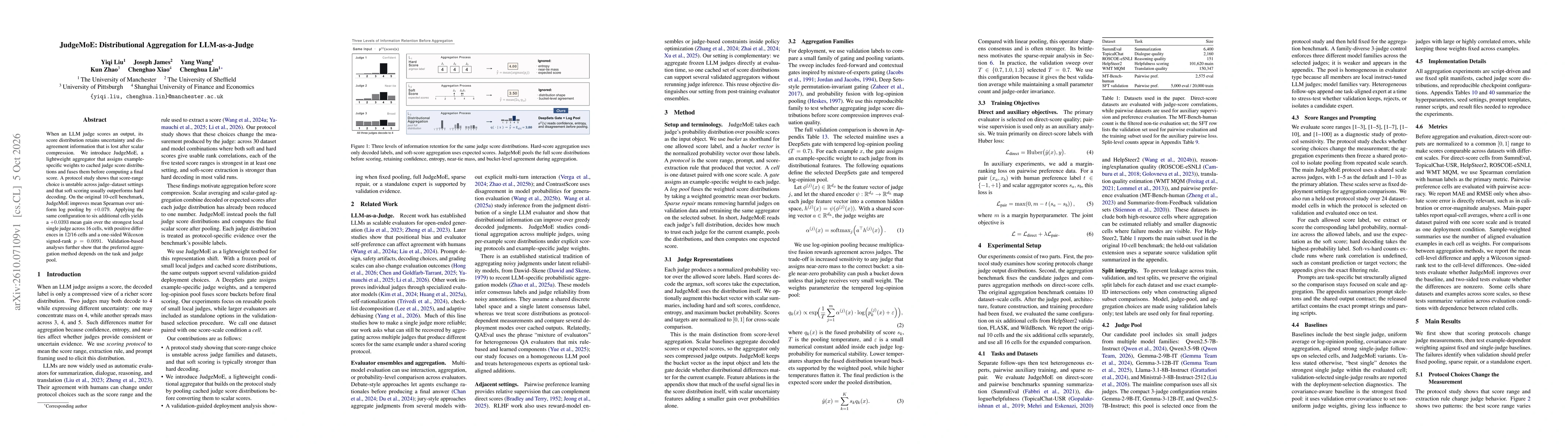 Thumbnail for JudgeMoE: Distributional Aggregation for LLM-as-a-Judge
