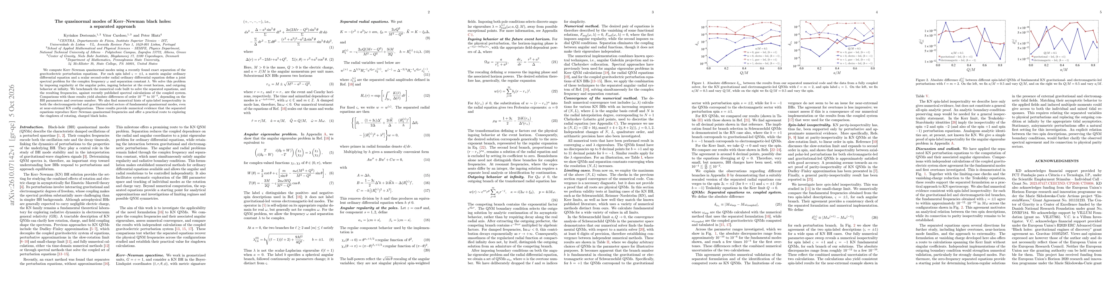 Thumbnail for The quasinormal modes of Kerr-Newman black holes: a separated approach