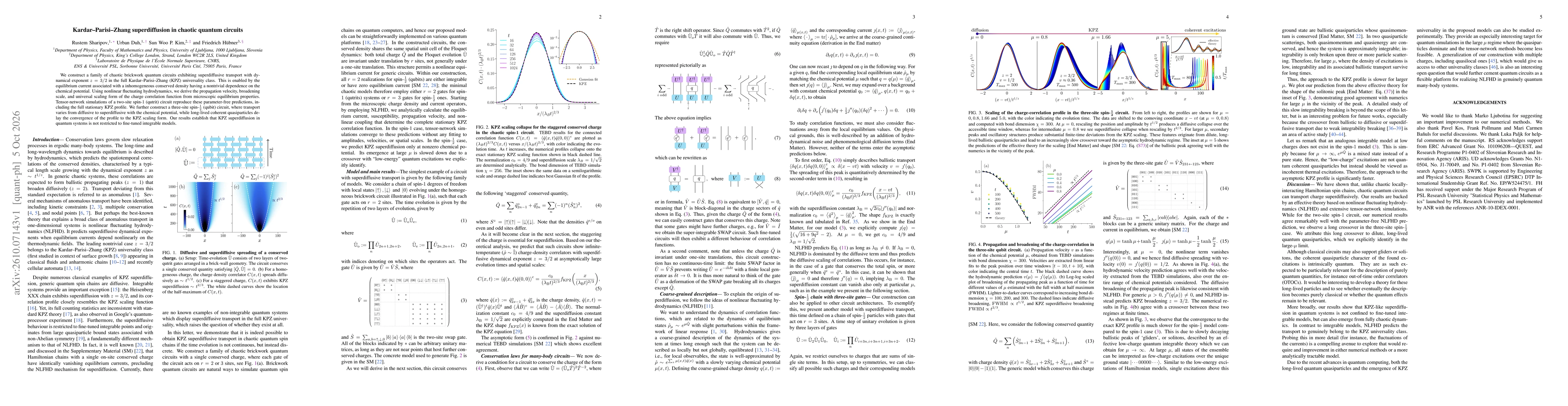 Thumbnail for Kardar-Parisi-Zhang superdiffusion in chaotic quantum circuits