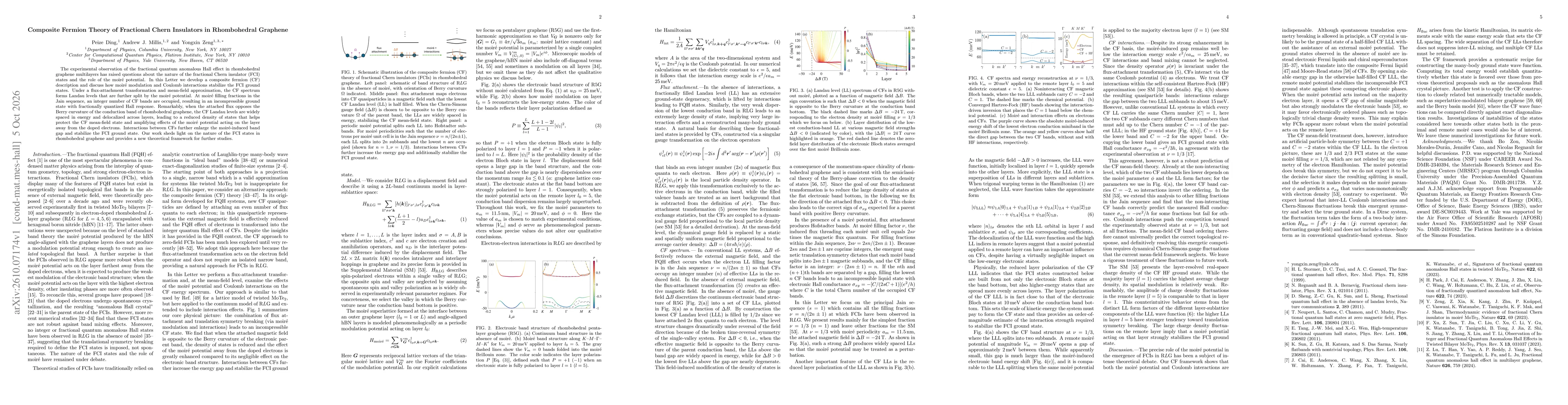 Thumbnail for Composite Fermion Theory of Fractional Chern Insulators in Rhombohedral Graphene
