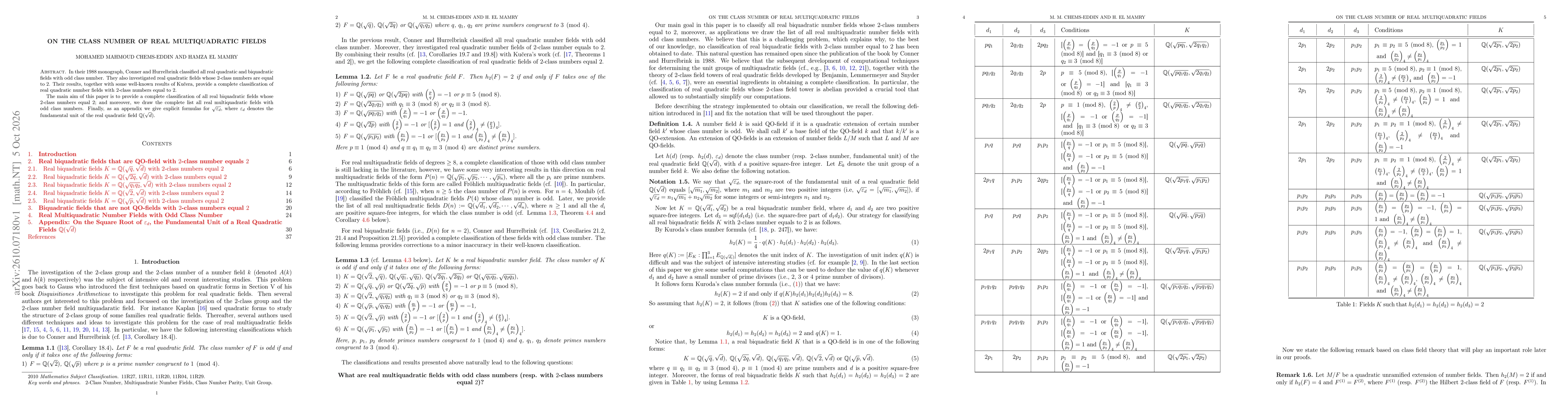 Thumbnail for On the class number of real multiquadratic fields