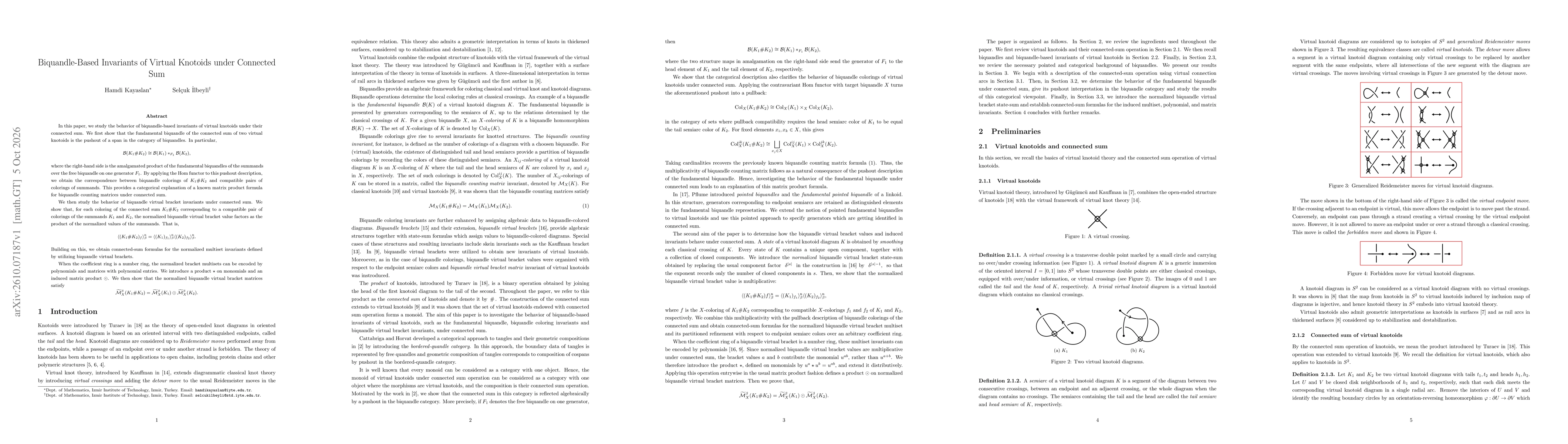 Thumbnail for Biquandle-Based Invariants of Virtual Knotoids under Connected Sum