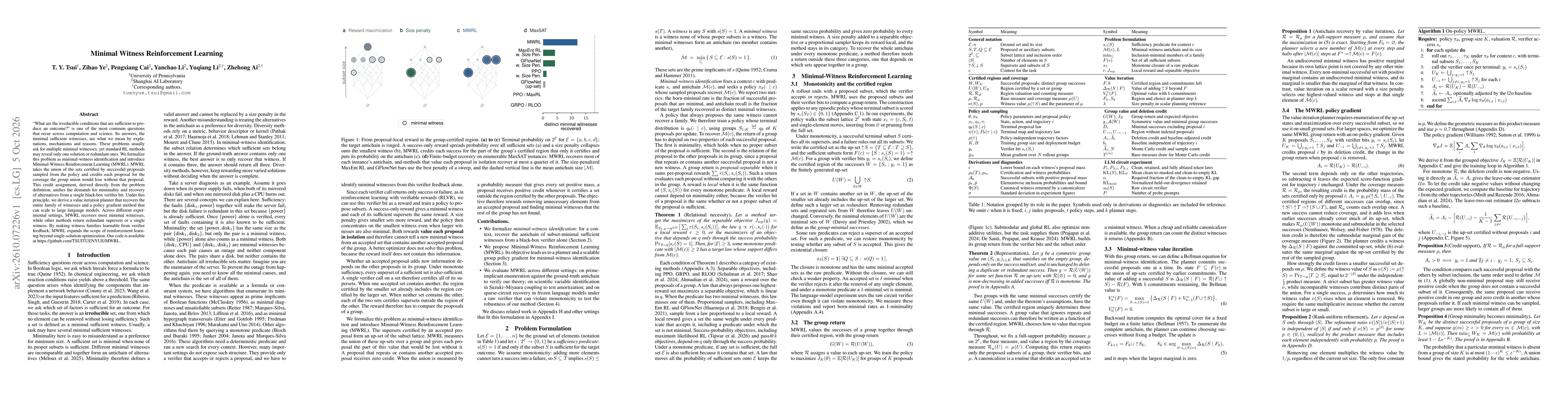 Thumbnail for Minimal Witness Reinforcement Learning