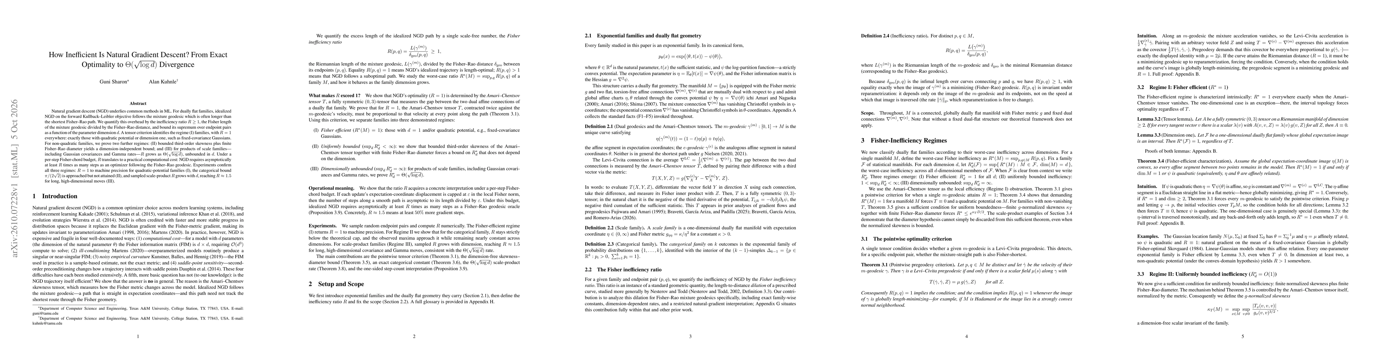 Thumbnail for How Inefficient Is Natural Gradient Descent? From Exact Optimality to Θ( \sqrt{ \log d } ) Divergence