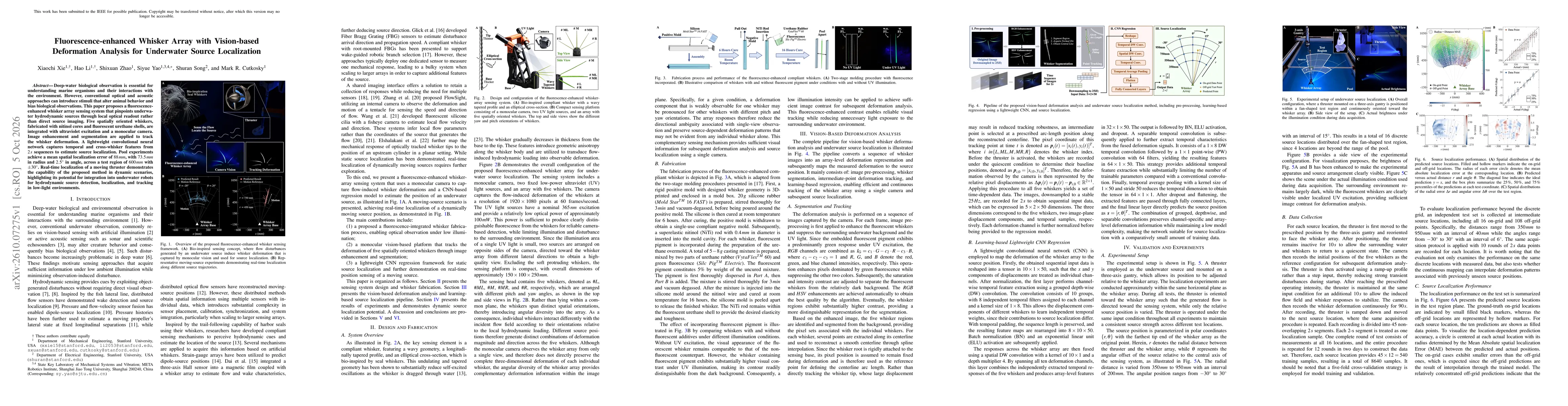 Thumbnail for Fluorescence-enhanced Whisker Array with Vision-based Deformation Analysis for Underwater Source Localization
