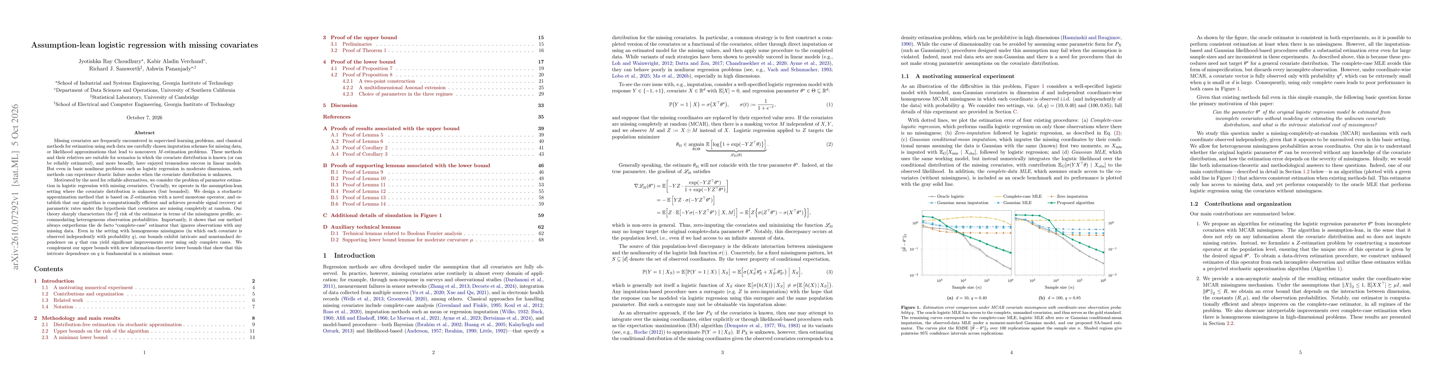 Thumbnail for Assumption-lean logistic regression with missing covariates