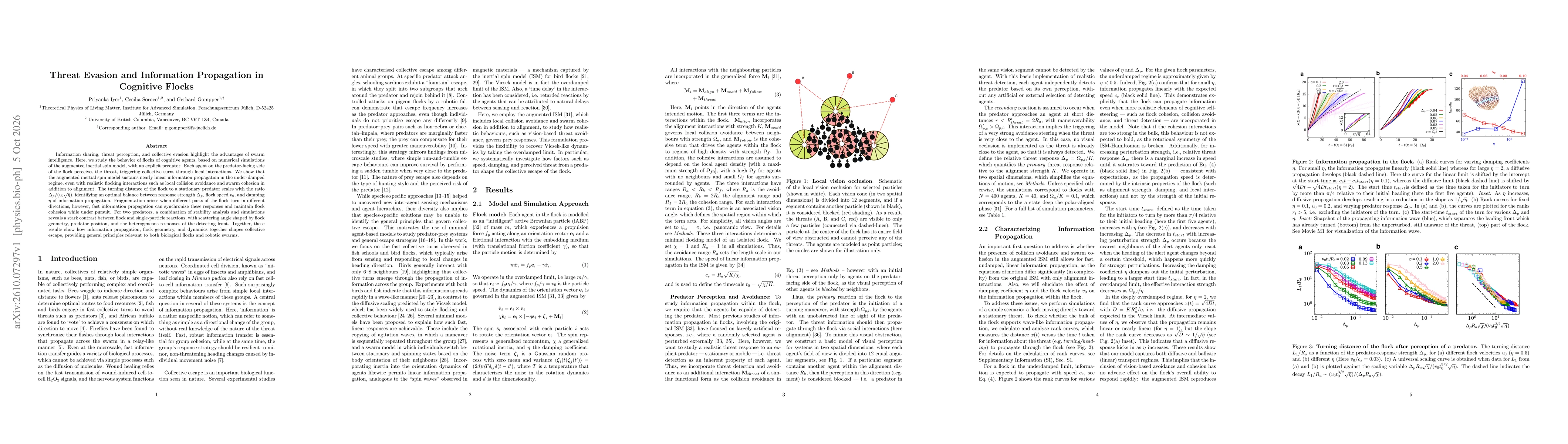 Thumbnail for Threat Evasion and Information Propagation in Cognitive Flocks