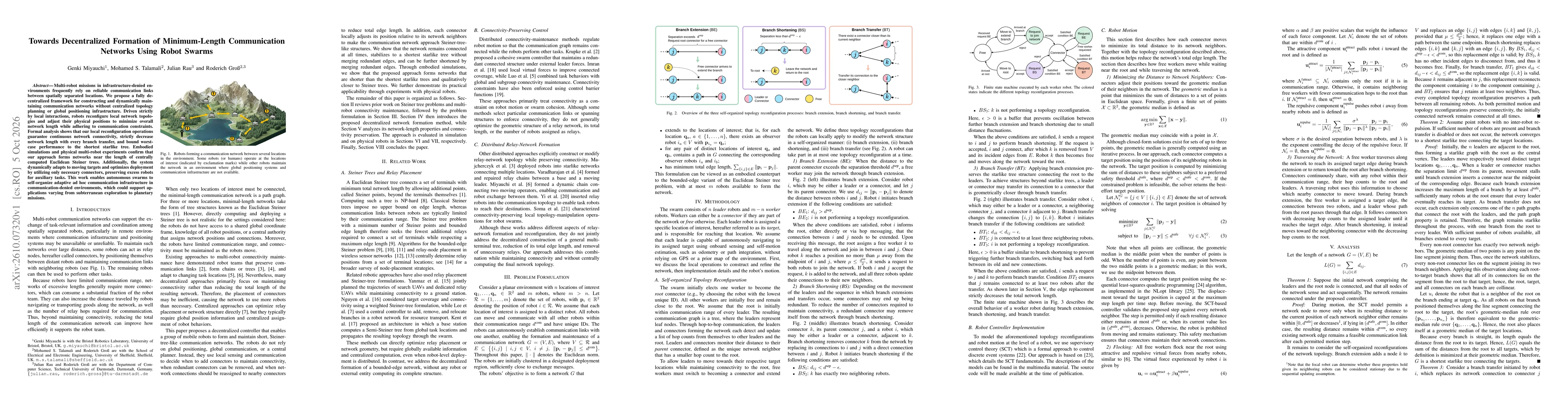 Thumbnail for Towards Decentralized Formation of Minimum-Length Communication Networks Using Robot Swarms