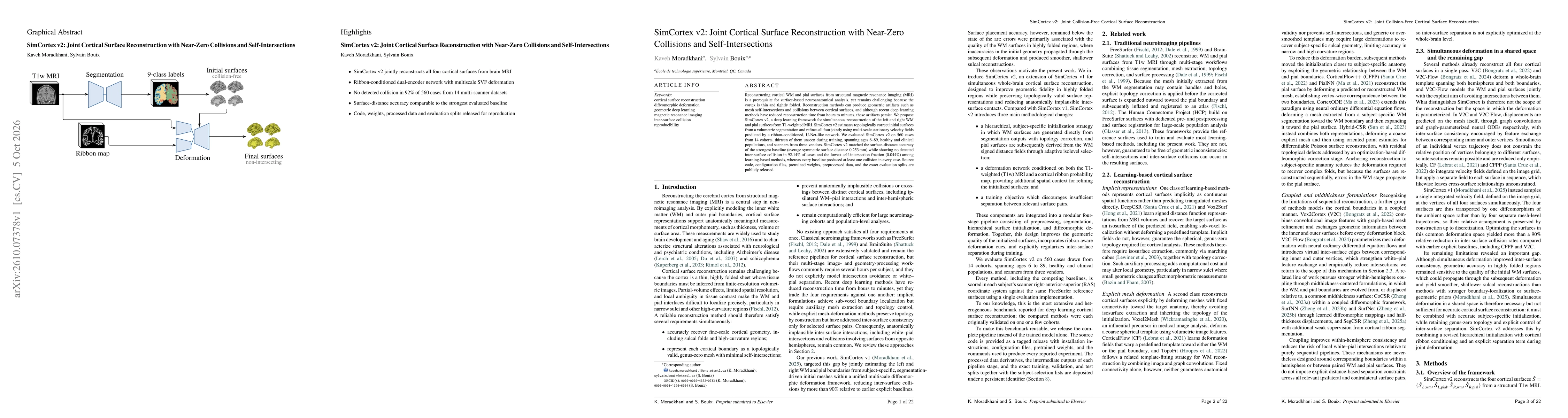 Thumbnail for SimCortex v2: Joint Cortical Surface Reconstruction with Near-Zero Collisions and Self-Intersections
