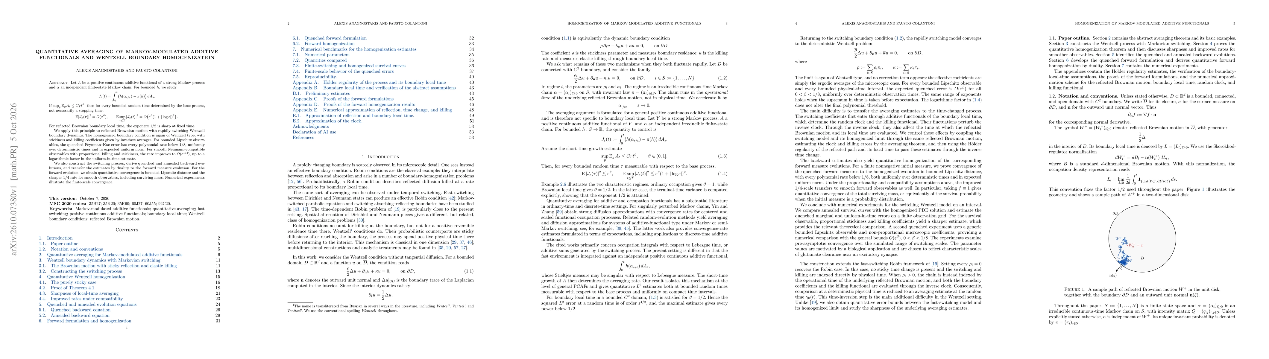 Thumbnail for Quantitative averaging of Markov-modulated additive functionals and Wentzell boundary homogenization