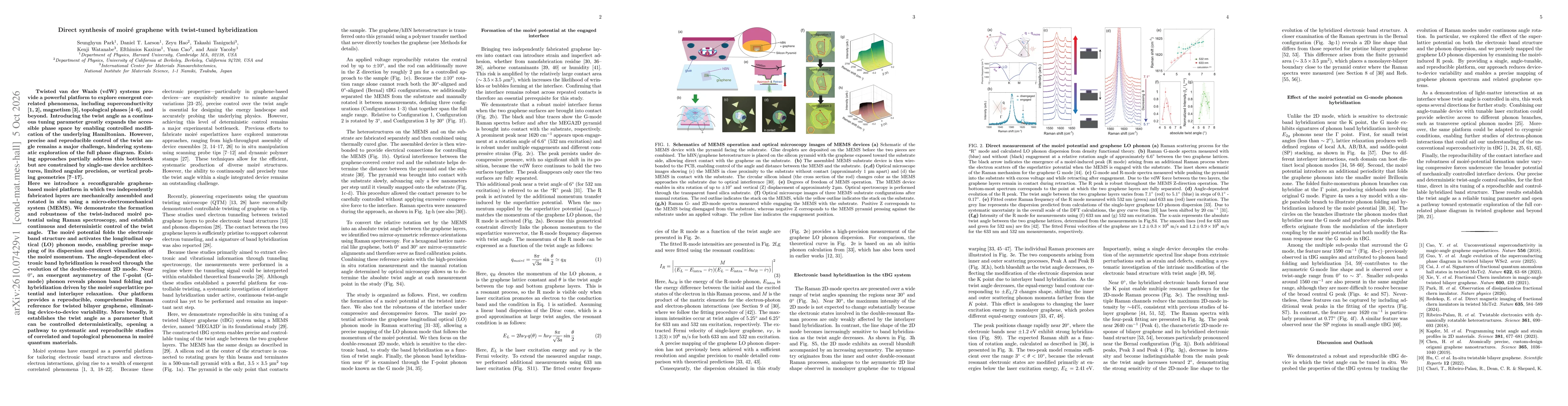Thumbnail for Direct synthesis of moiré graphene with twist-tuned hybridization