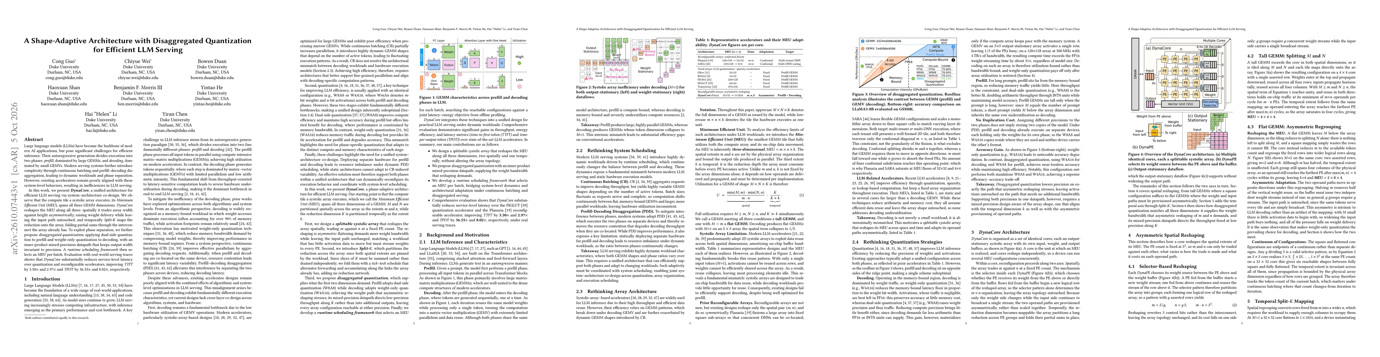 Thumbnail for A Shape-Adaptive Architecture with Disaggregated Quantization for Efficient LLM Serving
