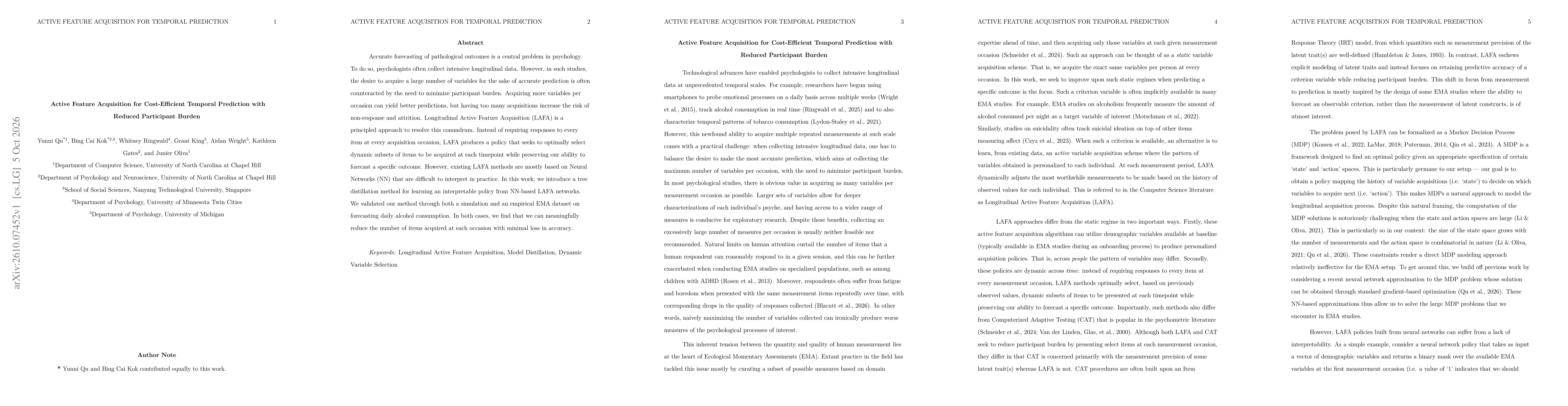 Thumbnail for Active Feature Acquisition for Cost-Efficient Temporal Prediction with Reduced Participant Burden