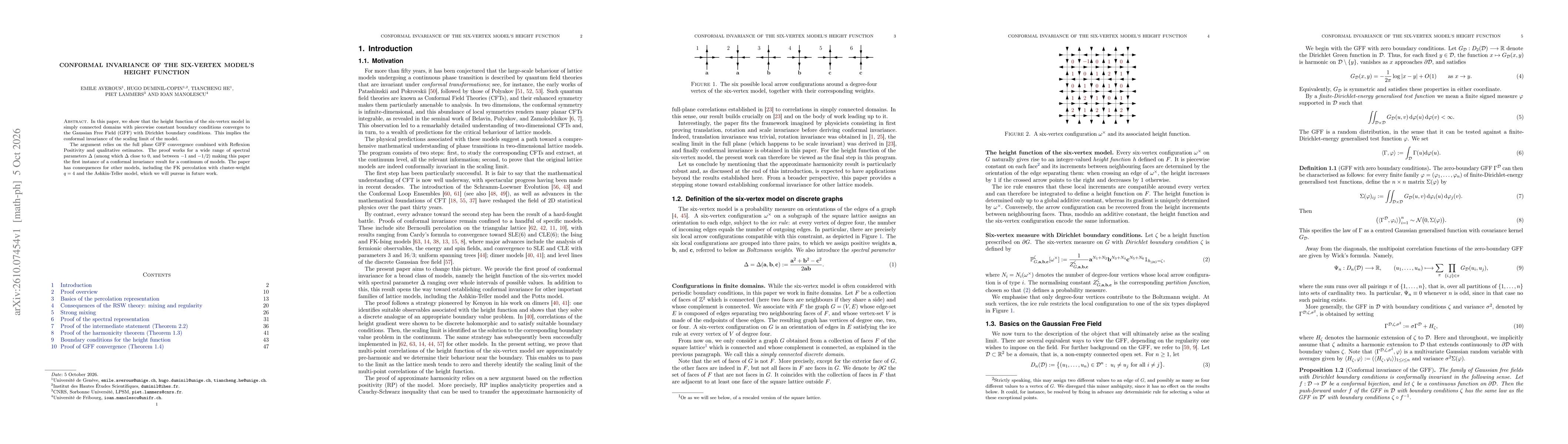 Thumbnail for Conformal invariance of the six-vertex model's height function