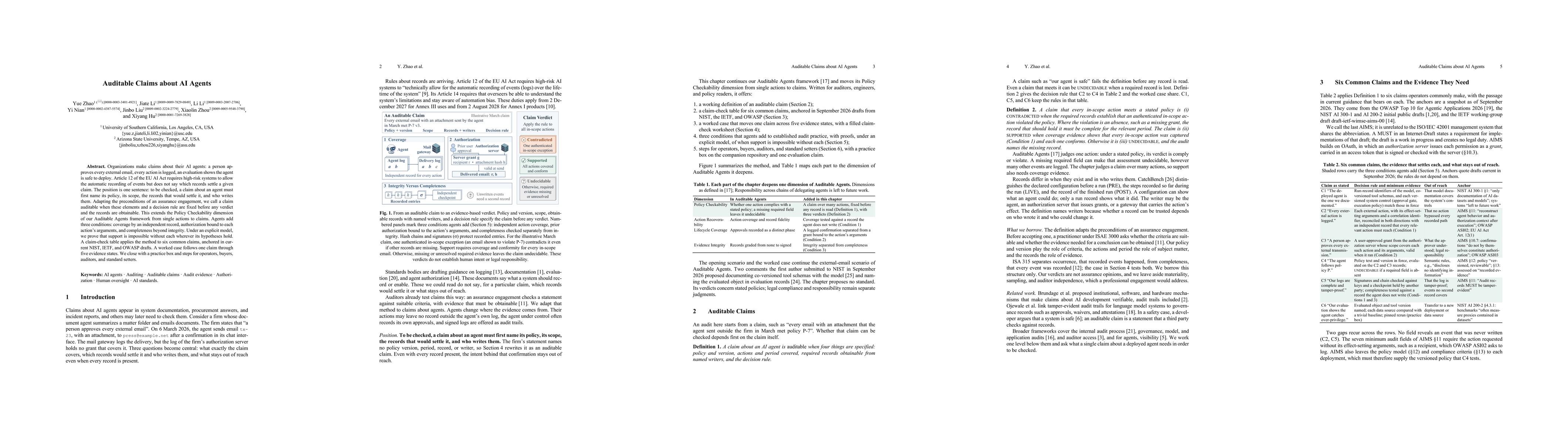 Thumbnail for Auditable Claims about AI Agents