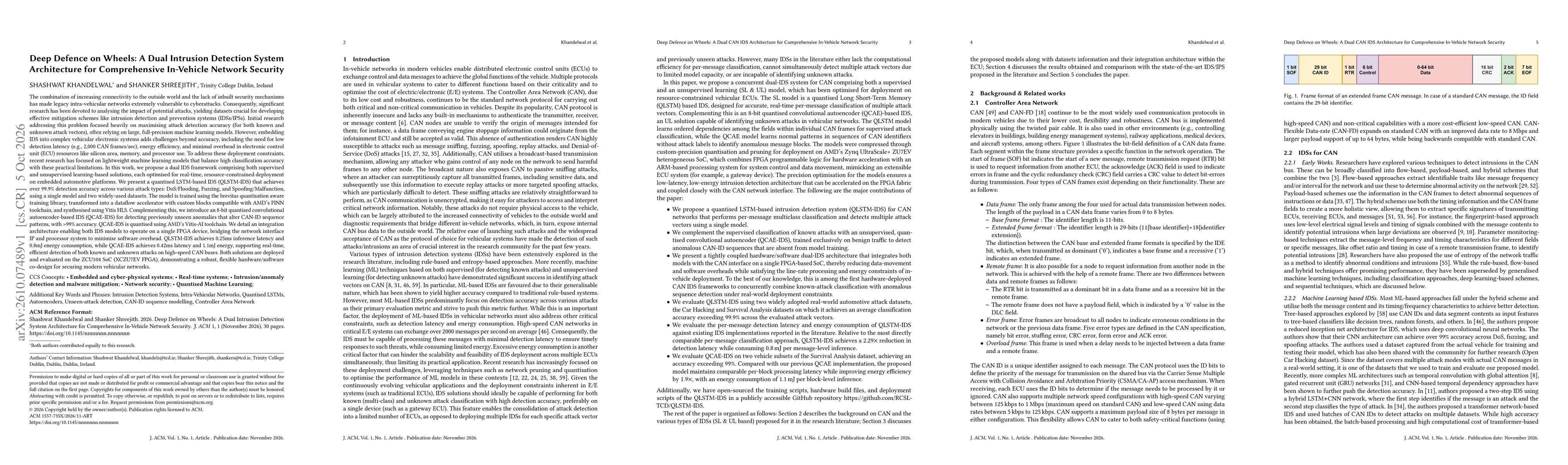 Thumbnail for Deep Defence on Wheels: A Dual Intrusion Detection System Architecture for Comprehensive In-Vehicle Network Security